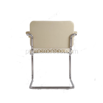 Cadeira de jantar de couro estofada moderna cesca